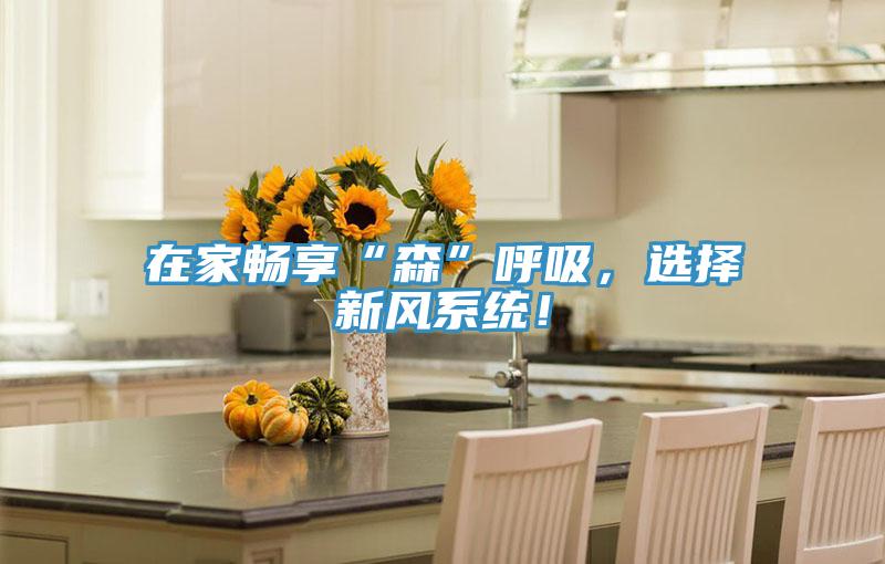 在家暢享“森”呼吸，選擇新風系統！