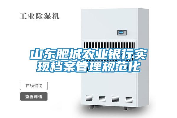 山東肥城農業銀行實現檔案管理規范化